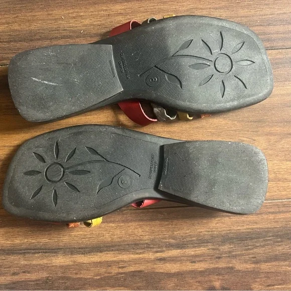 Boho Braided Leather Sandals | Multicolor Strap Summer Sandals | Size 8 - Picture 5 of 6